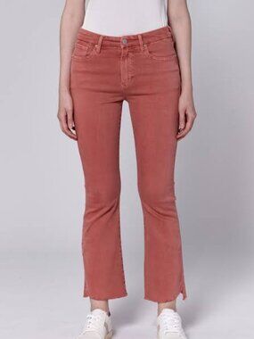 FRAME Denim Le Mini Boot Crop Jeans in Rose Pink - High Rise Flare Size 25